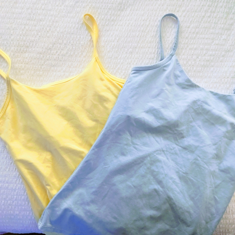 FLASH SALE Yellow and Blue Bra Top Tank Top Set Of 2